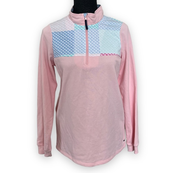 Vineyard Vines Other - Vineyard Vines girls quarter zip pink whale pullover sweatshirt